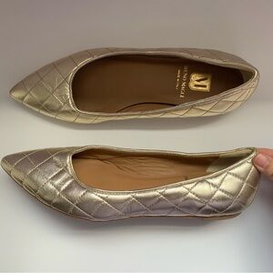 Bruno Magli‎ Flats Ballet Quilted Metallic Leather Fashion Bianca Sz 39.5/US9